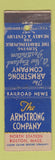 Matchbook Cover - Armstrong Company Boston MA Railroad News WORN