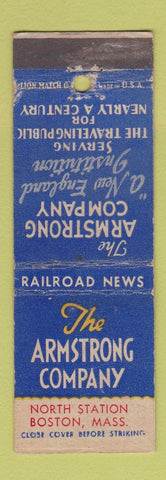 Matchbook Cover - Armstrong Company Boston MA Railroad News WORN