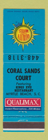 Matchbook Cover - Coral Sands Court Quality Motel Myrtle Beach SC