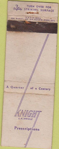 Matchbook Cover - Knight Prescriptions drugs For Safety WORN