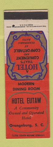 Matchbook Cover - Hotel Eutaw Orangeburg SC
