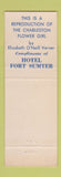 Matchbook Cover - Hotel Fort Sumter Charleston SC