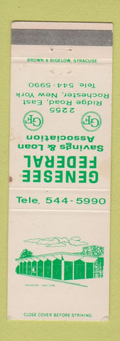 Matchbook Cover - Genesee Federal Savings and Loan Rochester NY WORN