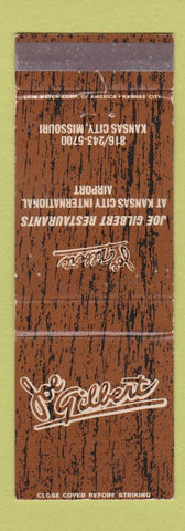 Matchbook Cover - Joe Gilbert Restaurant Kansas City MO
