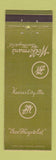 Matchbook Cover - Wolferman's Restaurant Kansas City MO