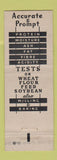 Matchbook Cover - Southwestern Labs Kansas City MO Feed Wheat Flour Testing