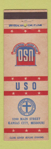 Matchbook Cover - USO Club Kansas City MO Catholic Community Service