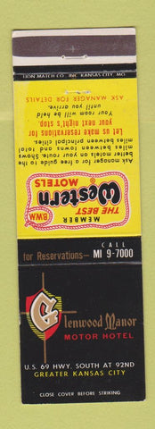 Matchbook Cover - Glenwood Manor Motor Hotel Kansas City MO Best Western