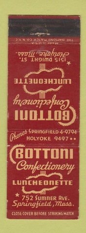 Matchbook Cover - Bottoni Confectionery Springfield Holyoke MA WEAR