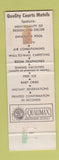 Matchbook Cover - Quality Motels Charleston SC