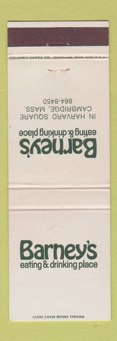Matchbook Cover - Barney's Restaurant Cambridge MA WEAR