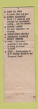 Matchbook Cover - Home Owners Federal Savings Bank Boston MA