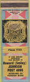 Matchbook Cover - VFW Clarsville TN Smiley Johnson Post WORN
