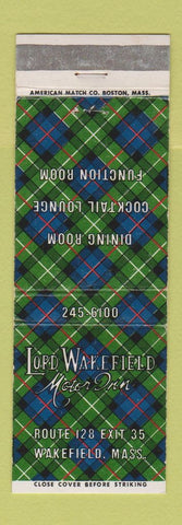 Matchbook Cover - Lord Wakefield Motor Inn Wakefield MA