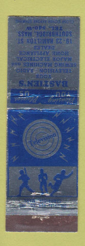 Matchbook Cover - Hastien's TV Radio Southbridge MA baseball boxing football