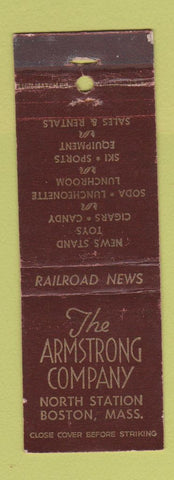 Matchbook Cover - Armstrong Company Boston MA Railroad News WORN