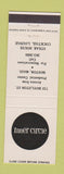 Matchbook Cover - Inner Circle Boston MA restaurant