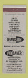 Matchbook Cover - Pay Saver Store Holyoke MA