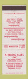 Matchbook Cover - Sterling Sales Worcester MA Ettco Tools