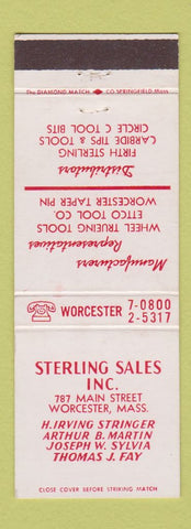 Matchbook Cover - Sterling Sales Worcester MA Ettco Tools