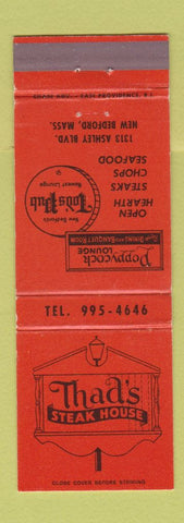Matchbook Cover - Thad's Steak House New Bedford MA