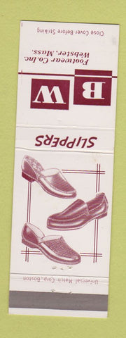 Matchbook Cover - BW Shoes Webster MA slippers