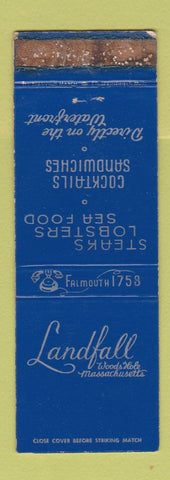Matchbook Cover - Landfall Restaurant Woods Hole MA WORN