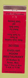 Matchbook Cover - English Room Restaurant Boston MA WEAR