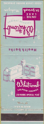 Matchbook Cover - Whitcomb Hotel Sulphur Sulphur Springs St Joseph MI