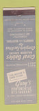 Matchbook Cover - Gary's Restaurant North Weymouth MA