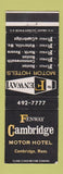 Matchbook Cover - Fenway Cambridge Motor Hotel Cambridge MA