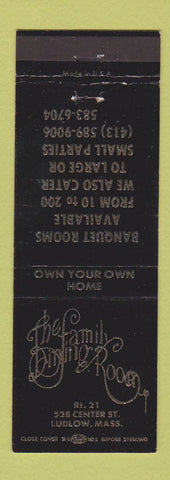 Matchbook Cover - Family Dining Room Ludlow MA