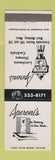 Matchbook Cover - Speroni's Restaurant West Medway MA