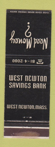Matchbook Cover - West Newton Savings Bank MA WEAR
