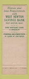 Matchbook Cover - West Newton Savings Bank MA WEAR