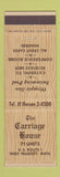 Matchbook Cover - Carriage House West Peabody MA