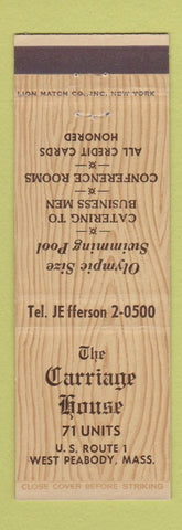 Matchbook Cover - Carriage House West Peabody MA