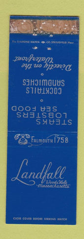 Matchbook Cover - Landfall Restaurant Woods Hole MA WORN
