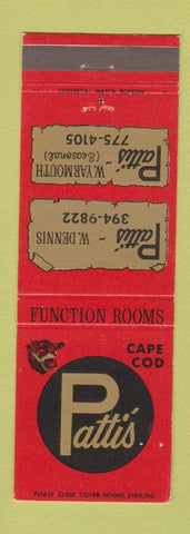 Matchbook Cover - Patti's Restaurant West Dennis Yarmouth MA
