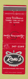 Matchbook Cover - Romi's Restaurant Sturbridge MA