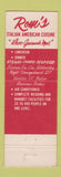Matchbook Cover - Romi's Restaurant Sturbridge MA