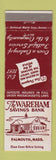 Matchbook Cover - Wareham Savings Bank Falmouth MA