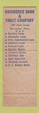 Matchbook Cover - Commerce Bank and Trust Worcester MA