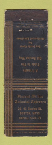 Matchbook Cover - Vincent Wilbur Colonial Caterers Boston MA POOR