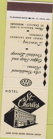 Matchbook Cover - Hotel St Charles MO
