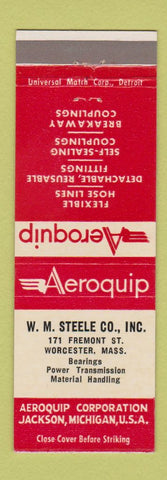 Matchbook Cover - Aeroquip Hose Lines WM Steele Worcester MA