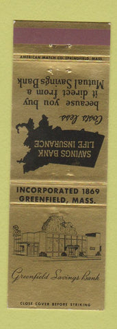 Matchbook Cover - Greenfield Savings Bank MA
