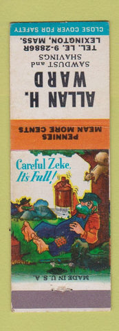 Matchbook Cover - Allan Ward Sawdust Shavings Lexington MA Hillbilly