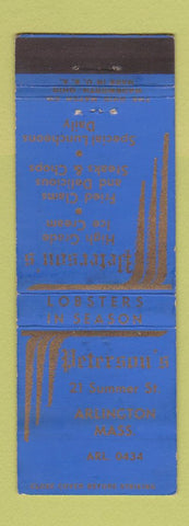 Matchbook Cover - Peterson's Restaurant Arlington MA