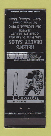 Matchbook Cover - Helen's Beauty Salon North Adams MA girlie WORN